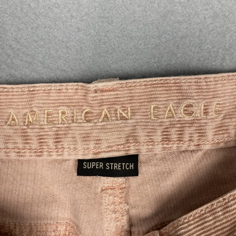 American Eagle Mom Jean High Rise‎ Corduroy Super Stretch Pants Womens 4 Pink